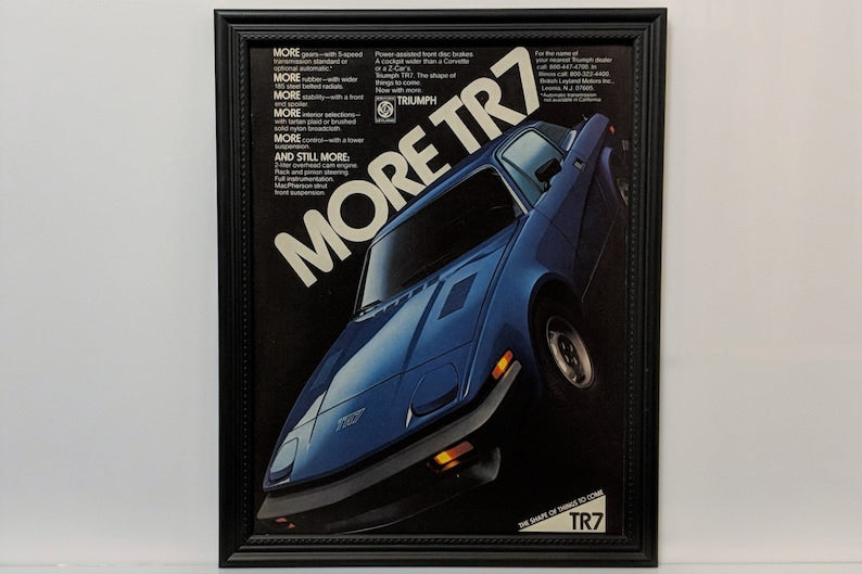 Arte da Parete con Pubblicità Vintage di Auto Sportiva Triumph TR7